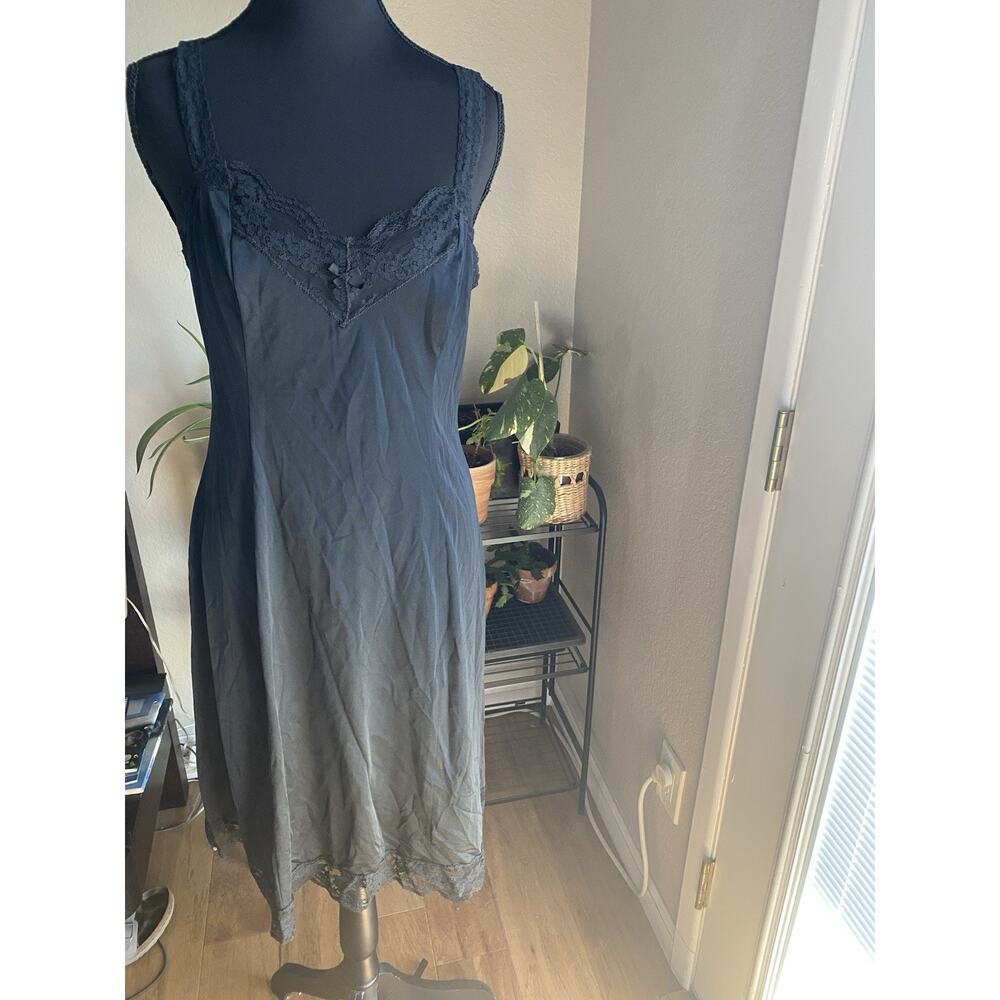 Vintage 1980's-1990's Olga nightgown Black Sheer Slip Dress Intimates Size 36